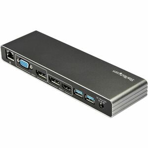 StarTech.com Thunderbolt 3 Dock - Dual 4K 60Hz Monitor TB3 Docking Station with DisplayPort, HDMI & 1080p VGA - 85W Power 