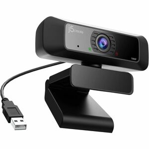 j5create JVCU100-N Webcam - 30 fps - Black - USB - 1 Pack(s) - Full HD - 1920 x 1080 Video - 80° Angle - Clip - Microphone