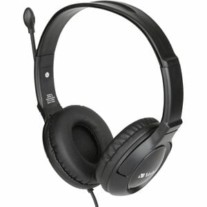 Verbatim Wired On-ear, Over-the-head Stereo Headset - Black - Binaural - Circumaural - 32 Ohm - 20 Hz to 20 kHz - 120 cm C