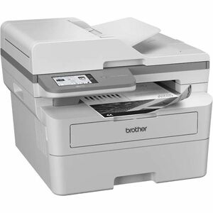 Brother Wired & Wireless Laser Multifunction Printer - Monochrome - Grey - Copier/Fax/Printer/Scanner - 34 ppm Mono Print 