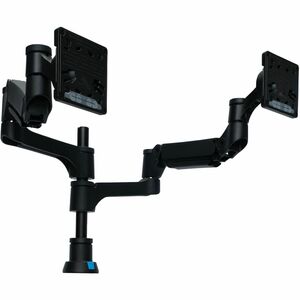 Braccio porta monitor R-Go Caparo, braccio porta monitor doppio regolabile con molla a gas, capacità di carico 3-9 kg, nero