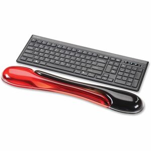 Kensington Duo Gel Wave Keyboard Wrist Rest - 479.4 mm Width x 88.9 mm Depth - Red, Black - Gel - Slip Resistant - 1 Each