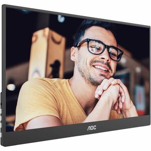 AOC 16T20 15.6in 60Hz FHD IPS Portable Monitor 1920x1080 16:9 5ms 50m:1 Samrt Contrast 230 Nits Mini HDMI/USB-C HDR SPK Tilt
