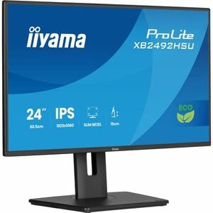 iiyama ProLite XB2492HSU 24 Zoll Klasse Full HD LED-Monitor - 16:9 Format - Mattschwarz - 61 cm (24 Zoll) Viewable - IPS-T
