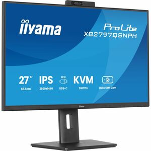 iiyama ProLite XB2797QSNPH-B1 27" Class Webcam WQHD LED Monitor - 16:9 - Matte Black - 68.6 cm (27") Viewable - In-plane S