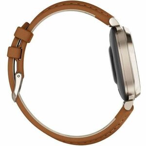 Garmin Lily 2 Classic Smart Watch - 35.40 mm Case Height - 35.40 mm Case Width - Cream Gold Case Color - Tan Band Color - 