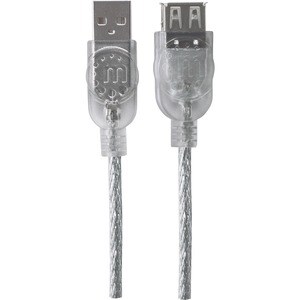 Manhattan Cable USB V2.0 Ext. 4.5M Plata - Cable for Impresora, Teclado, Computador, Dispositivo periférico - 480Mbit/s - 