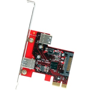 StarTech.com Carte Contrôleur PCI Express vers 2 Ports USB 3.0 avec Support UASP - Carte PCIe - 1 Interne 1 Externe - 2 To