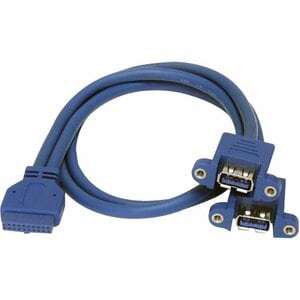 StarTech.com 2 Port Panel Mount USB 3.0 Cable - USB A to Motherboard Header Cable F/F - 2 x Type A Female USB - 1 x IDC Fe