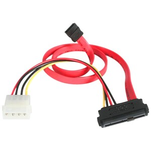 StarTech.com SAS auf SATA Slimline Kabel - SAS SATA SFF-8482 mit LP4 IDE Stromkabel - Cable for Host-Bus-Adapter, RAID-Con