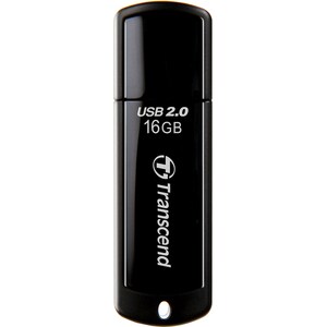 Transcend 16GB JetFlash 350 USB 2.0 Flash Drive - 16 GB - USB 2.0 - 15 MB/s Read Speed - 7 MB/s Write Speed - Black - 1 Each
