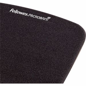Fellowes® PlushTouch™ Foam Mouse Pad Wrist Support with MICROBAN® - Black (9252001) - 1" x 7.25" x 9.38" Dimension - Black