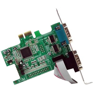StarTech.com 2-port PCI Express RS232 Serial Adapter Card - PCIe to Dual Serial DB9 RS-232 Controller - 16550 UART - Windo