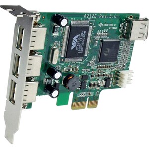 StarTech.com 4-port PCI Express LP USB Adapter Card - 4 Total USB Port(s) - 4 USB 2.0 Port(s) - PC, Mac