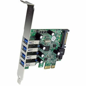 StarTech.com 4 Port PCI Express PCIe SuperSpeed USB 3.0 Controller Card Adapter with UASP - 5Gbps - SATA Power - Add 4 ext