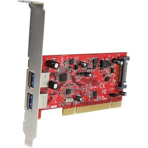 StarTech.com Scheda adattatore USB 3.0 SuperSpeed PCI a 2 porte con alimentazione SATA - 2 Total USB Port(s) - 2 USB 3.0 P