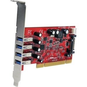 StarTech.com 4 Port PCI SuperSpeed USB 3.0 Adapter Card with SATA/SP4 Power - 5Gbps - 4-Port USB 3.0 PCI/PCI-X Card (USB 3