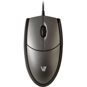 V7 Full size USB Optical Mouse - V7 Full Size USB Wired Optical Mouse - Silver/Gray - Cable Length 5ft (1.6m) Red LED/Opti
