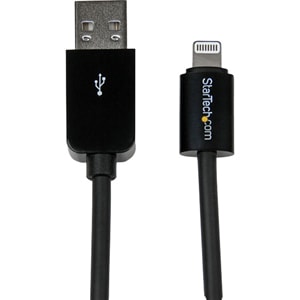 StarTech.com 2m (6ft) Long Black AppleÂ® 8-pin Lightning Connector to USB Cable for iPhone / iPod / iPad - Charge and Sync