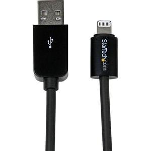 StarTech.com 1m (3ft) Black AppleÂ® 8-pin Lightning Connector to USB Cable for iPhone / iPod / iPad - Cable for iPod, iPad