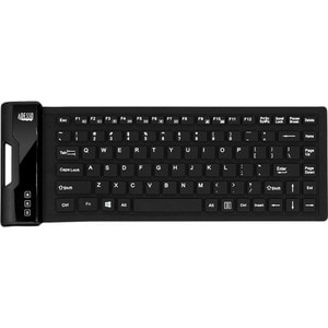 Adesso Antimicrobial Waterproof Flex Keyboard (Mini Size) - Cable Connectivity - USB Interface - 87 Key Media Player, Inte