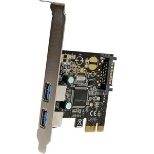 StarTech.com Scheda controller USB SuperSpeed 3.0 PCIe PCI Express a 2 porte con alimentazione SATA - 2 Total USB Port(s) 