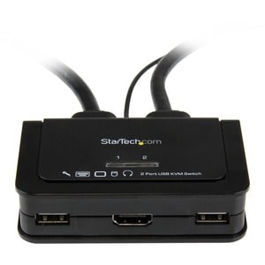 StarTech.com Switch KVM cavo HDMI® USB 2 porte con audio e switch remoto - Alimentazione USB - 2 Computer - 1 Utente Local