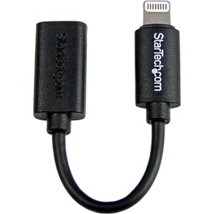 StarTech.com Black Micro USB to Apple 8-pin Lightning Connector Adapter for iPhone / iPod / iPad - Cable for iPad, iPhone,