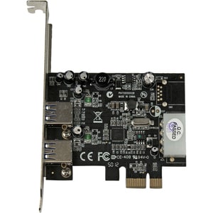 StarTech.com 2 Port PCI Express (PCIe) SuperSpeed USB 3.0 Card Adapter with UASP - LP4 Power - 2 Total USB Port(s) - 2 USB