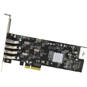 StarTech.com Carte contrôleur PCI Express à 4 ports USB 3.0 avec 4 voies dédiées de 5Gbps, UASP et alimentation SATA / LP4