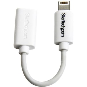 StarTech.com White Micro USB to Apple 8-pin Lightning Connector Adapter for iPhone / iPod / iPad - Cable for iPhone - Firs