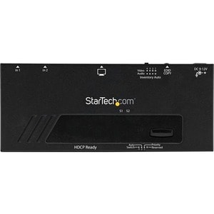 StarTech.com 2 Port HDMI Switch w/ Automatic and Priority Switching - 1080p - 1920 x 1200 - Full HD - 2 Input Device - 1 D