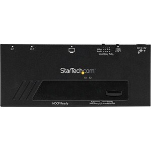 StarTech.com 2 Port HDMI Switch w/ Automatic and Priority Switching - 1080p - 1920 x 1200 - Full HD - 2 Input Device - 1 D