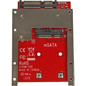 StarTech mSATA SSD to 2.5in SATA Adapter Converter, TAA - Convert an mSATA SSD into a 7mm high 2.5in SATA 6Gbps Open Brack