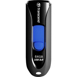 Transcend 64GB JetFlash 790 USB 3.0 Flash Drive - 64 GB - USB 3.0 - Black, Blue