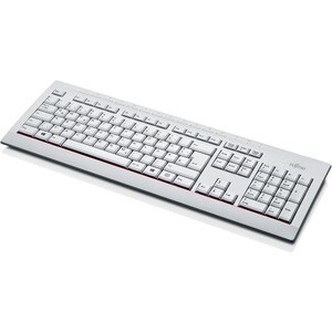 Fujitsu KB521 Keyboard - Cable Connectivity - USB Interface - Hungarian - Marble Grey - Computer - PC