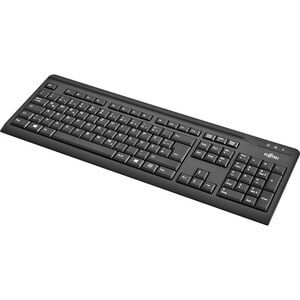 Fujitsu KB410 Keyboard - Cable Connectivity - USB Interface - English (UK) - Black - Computer - PC