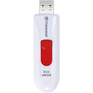 Transcend 8GB JetFlash 590 USB 2.0 Flash Drive - 8 GB - USB 2.0 - White