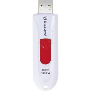 Transcend 16GB JetFlash 590 USB 2.0 Flash Drive - 16 GB - USB 2.0 - White