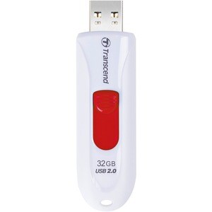 Transcend 32GB JetFlash 590 USB 2.0 Flash Drive - 32 GB - USB 2.0 - White