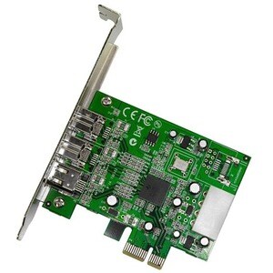 StarTech.com FireWire Adapter - PCI Express 1.1 x1 - 400 MB/s - Plug-in Card - TAA Compliant - 3 Total Firewire Port(s) - 