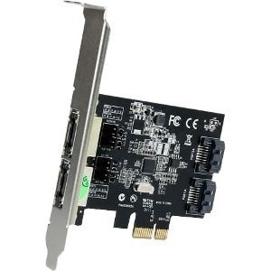 StarTech.com 2 Port PCI Express SATA 6 Gbps eSATA Controller Card - Dual Port PCIe SATA III Card - 2 Int/2 Ext - Add 2 ext