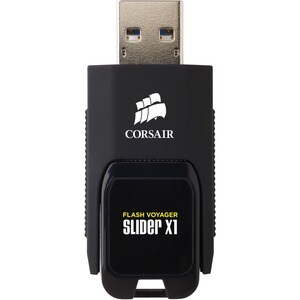 Corsair Flash Voyager Slider X1 USB 3.0 32GB USB Drive - 32 GB - USB 3.0 - 130 MB/s Read Speed - Black - 5 Year Warranty U