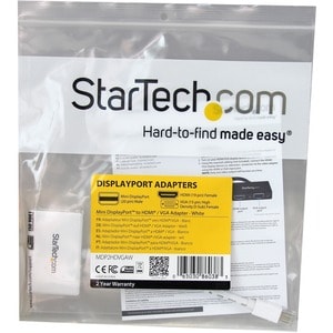 StarTech.com Travel A/V Adapter - 2-in-1 Mini DisplayPort to HDMI or VGA Converter - White - 1 x 20-pin Mini DisplayPort D