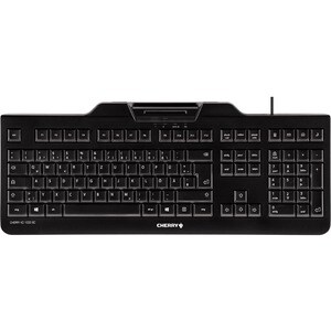 CHERRY KC 1000 SC Keyboard - Cable Connectivity - USB Interface - AZERTY Layout - Black - Mechanical Keyswitch - 105 Key