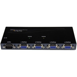 StarTech.com Signal Splitter - Steel - Black - TAA Compliant - 2048 x 1536 - 350 MHz Maximum Video Bandwidth - 64.01 m Max