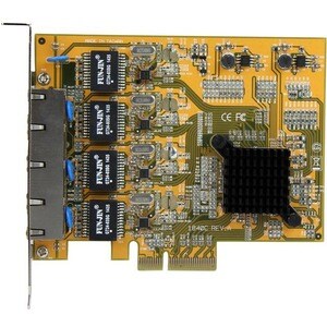 StarTech.com Adattatore Scheda di Rete Ethernet Gigabit PCI express PCIe NIC a 4 porte - PCI Express x4 - 1,95 Gbit/s Velo