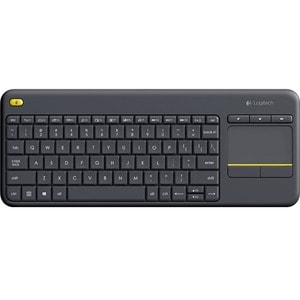 Logitech K400 Plus Keyboard - Wireless Connectivity - USB Interface - TouchPad - English (UK) - QWERTY Layout - Black - RF