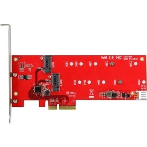 StarTech.com 2x M.2 SATA SSD Controller Card - PCIe - PCI Express M.2 SATA III Controller - NGFF Card Adapter - 2 Total SA