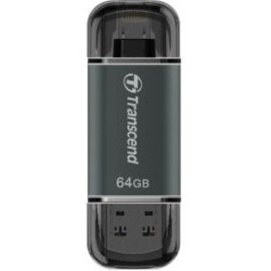 Transcend 64GB JetDrive Go 300 Lightning USB 3.1 Flash Drive - 64 GB - Lightning, USB 3.1 - Black
